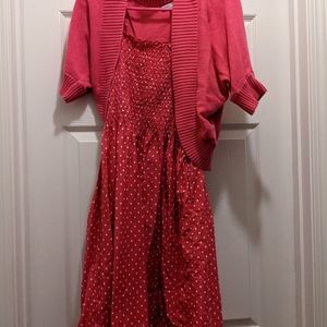 Hot pink dress and matching shrug